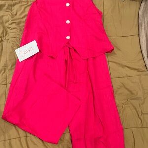 Made In Thailand Women's Pink Vest Top & Pant